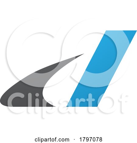 Grey and Blue Italic Swooshy Letter D Icon by cidepix