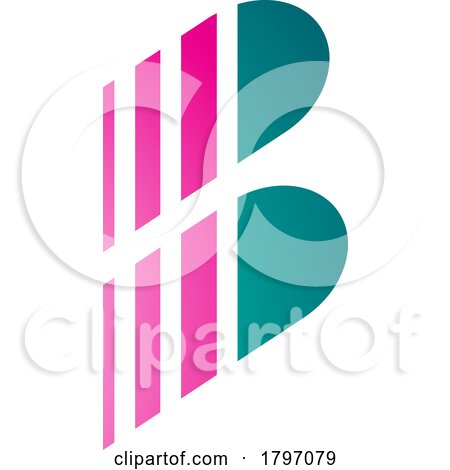 Green and Magenta Letter B Icon with Vertical Stripes by cidepix