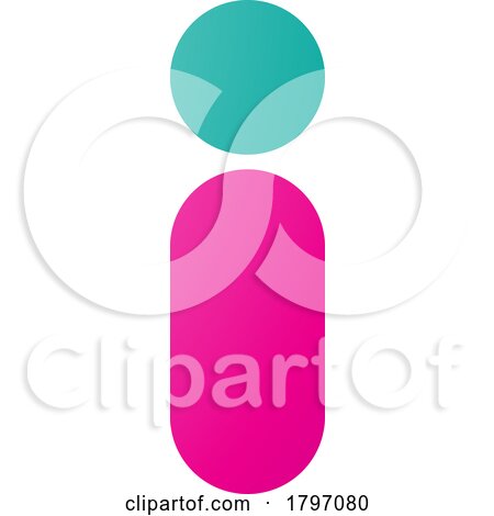 Green and Magenta Abstract Round Person Shaped Letter I Icon by cidepix