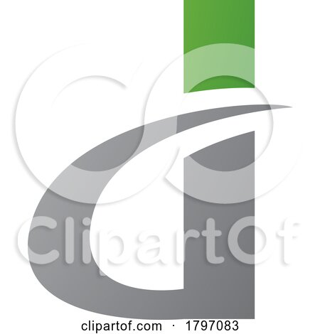 Green and Grey Curvy Pointed Letter D Icon by cidepix