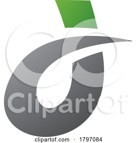 Green and Grey Curved Spiky Letter D Icon by cidepix