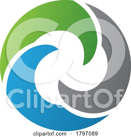 Green and Blue Wave Shaped Letter O Icon by cidepix