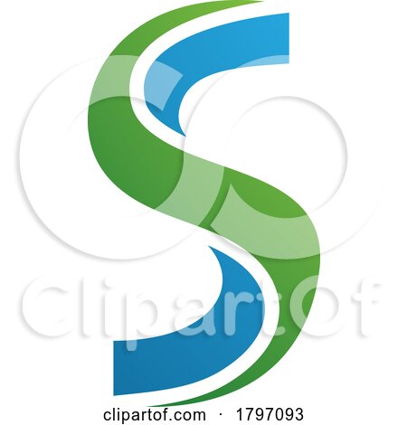 Green and Blue Twisted Shaped Letter S Icon by cidepix