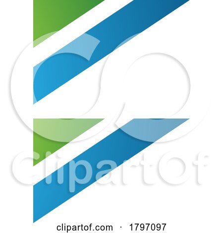 Green and Blue Triangular Flag Shaped Letter B Icon by cidepix