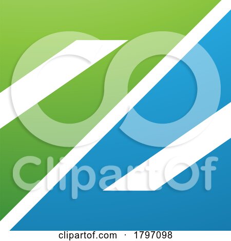 Green and Blue Triangular Square Shaped Letter Z Icon by cidepix