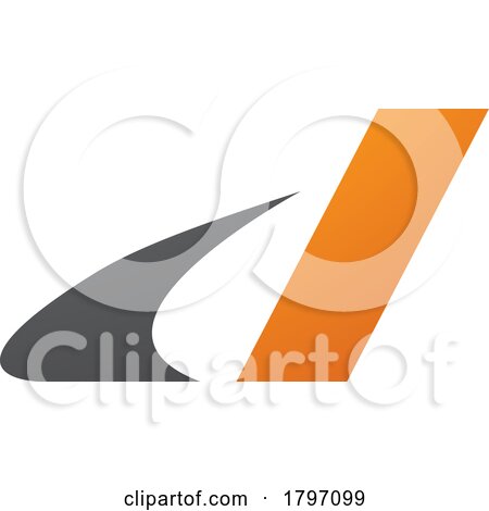 Grey and Orange Italic Swooshy Letter D Icon by cidepix