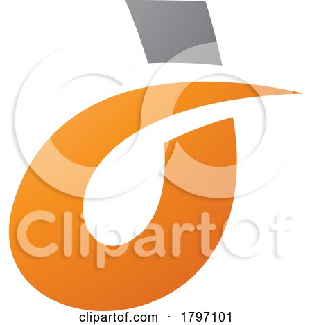 Grey and Orange Curved Spiky Letter D Icon by cidepix