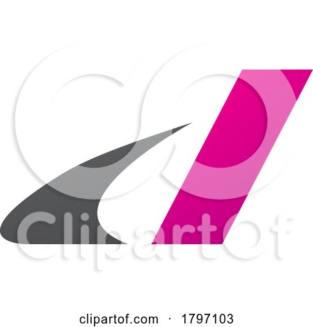 Grey and Magenta Italic Swooshy Letter D Icon by cidepix