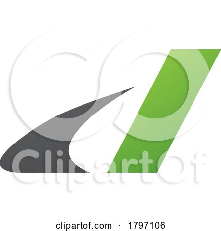 Grey and Green Italic Swooshy Letter D Icon by cidepix