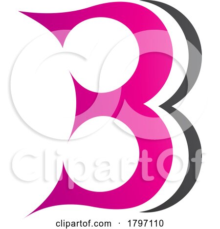 Magenta and Black Curvy Letter B Icon Resembling Number 3 by cidepix