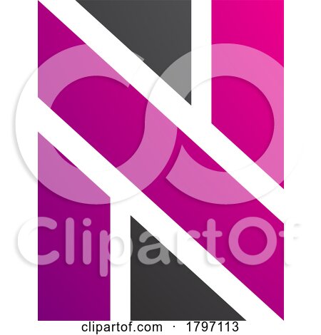 Magenta and Black Rectangle Shaped Letter N Icon by cidepix