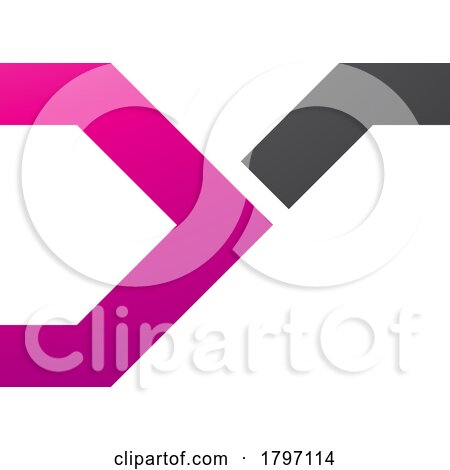 Magenta and Black Rail Switch Shaped Letter Y Icon by cidepix