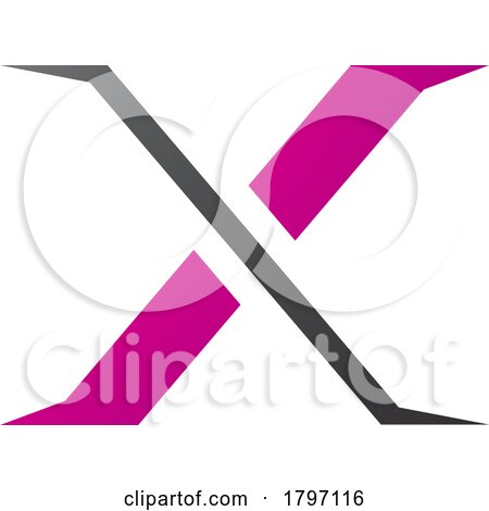 Magenta and Black Pointy Tipped Letter X Icon by cidepix