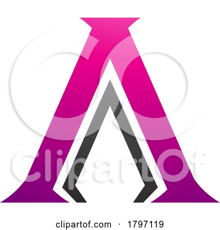 Magenta and Black Pillar Shaped Letter a Icon by cidepix