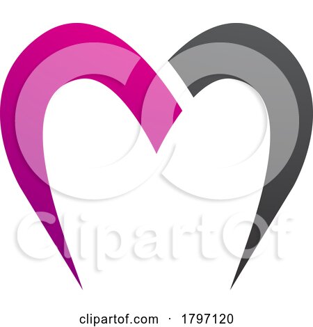 Magenta and Black Parachute Shaped Letter M Icon by cidepix