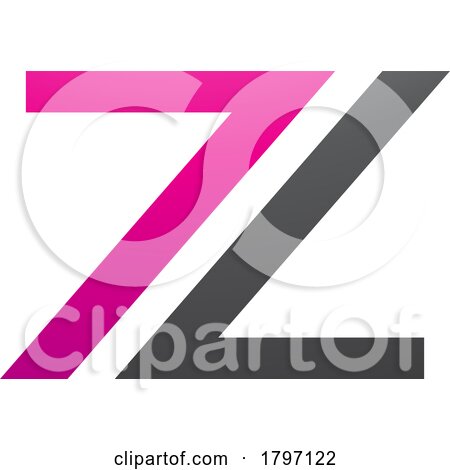 Magenta and Black Number 7 Shaped Letter Z Icon by cidepix