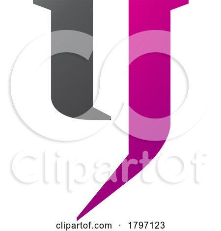 Magenta and Black Lowercase Letter Y Icon by cidepix