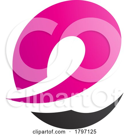 Magenta and Black Lowercase Letter E Icon with Soft Spiky Curves by cidepix