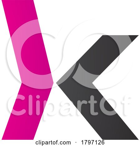 Magenta and Black Lowercase Arrow Shaped Letter K Icon by cidepix