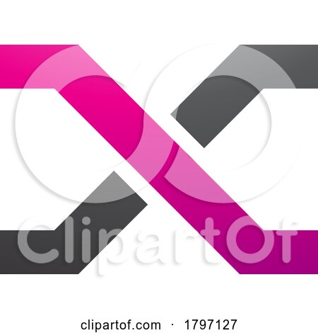 Magenta and Black Letter X Icon with Crossing Lines by cidepix