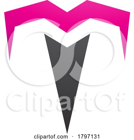 Magenta and Black Letter T Icon with Pointy Tips by cidepix
