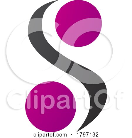 Magenta and Black Letter S Icon with Spheres by cidepix