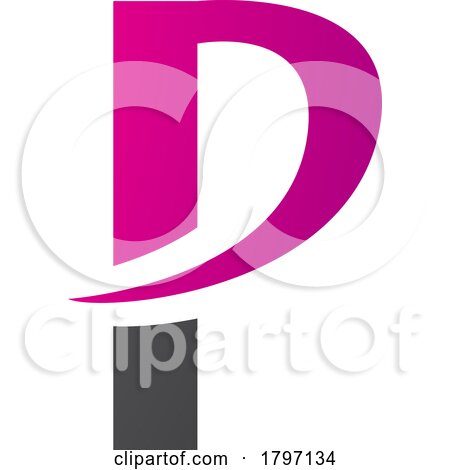 Magenta and Black Letter P Icon with a Pointy Tip by cidepix