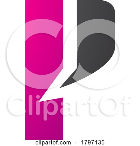 Magenta and Black Letter P Icon with a Bold Rectangle by cidepix