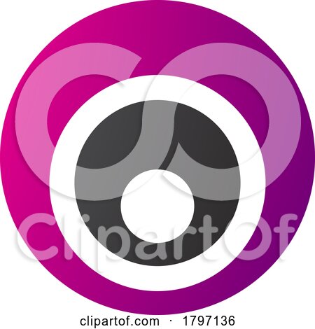 Magenta and Black Letter O Icon with Nested Circles by cidepix