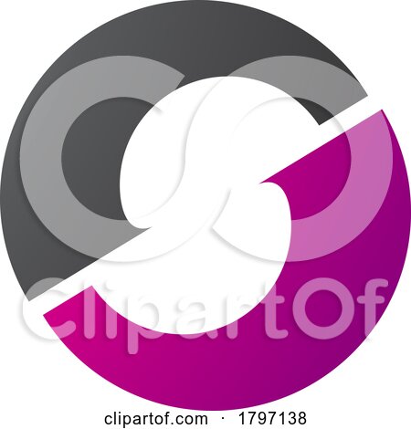 Magenta and Black Letter O Icon with an S Shape in the Middle by cidepix