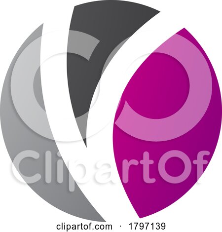 Magenta and Black Letter O Icon with a V Shape by cidepix