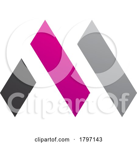 Magenta and Black Letter M Icon with Rectangles by cidepix