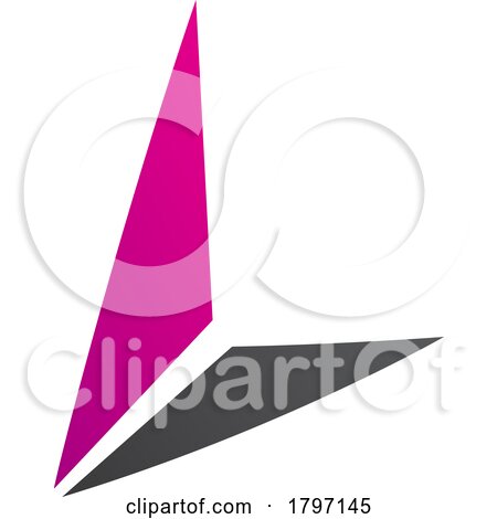 Magenta and Black Letter L Icon with Triangles by cidepix