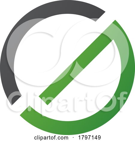 Green and Black Thin Round Letter G Icon by cidepix