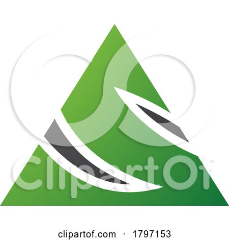 Green and Black Triangle Shaped Letter S Icon by cidepix