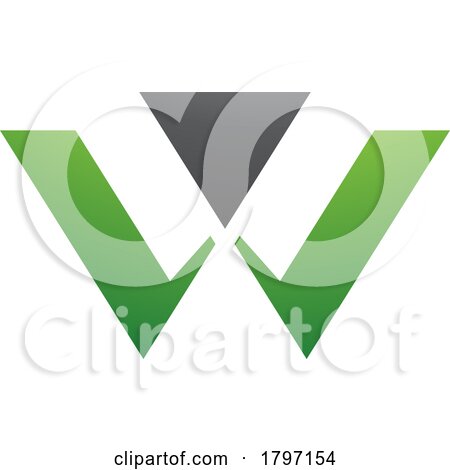 Green and Black Triangle Shaped Letter W Icon by cidepix