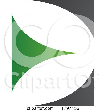 Green and Black Uppercase Letter E Icon with Curvy Triangles by cidepix