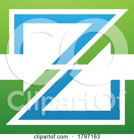 Green and Blue Striped Shaped Letter Z Icon by cidepix