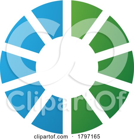 Green and Blue Striped Letter O Icon by cidepix