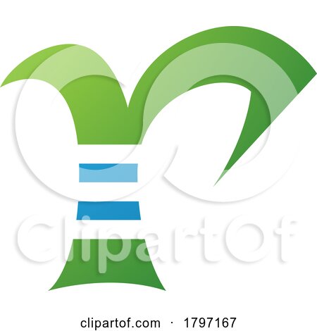Green and Blue Striped Letter R Icon by cidepix