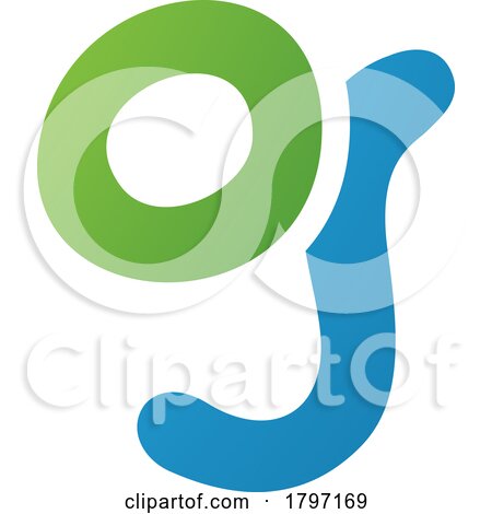 Green and Blue Letter G Icon with Soft Round Lines by cidepix