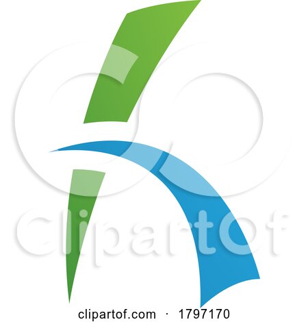 Green and Blue Letter H Icon with Spiky Lines by cidepix