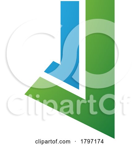 Green and Blue Letter J Icon with Straight Lines by cidepix