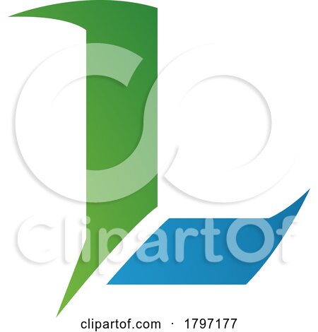 Green and Blue Letter L Icon with Sharp Spikes by cidepix