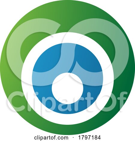 Green and Blue Letter O Icon with Nested Circles by cidepix