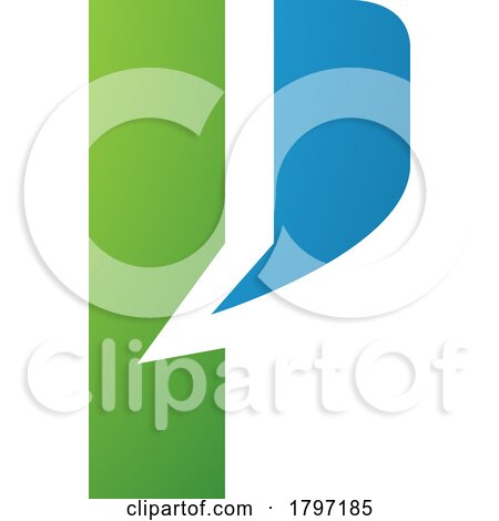 Green and Blue Letter P Icon with a Bold Rectangle by cidepix