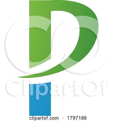 Green and Blue Letter P Icon with a Pointy Tip by cidepix