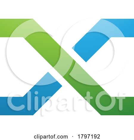 Green and Blue Letter X Icon with Crossing Lines by cidepix