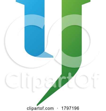 Green and Blue Lowercase Letter Y Icon by cidepix