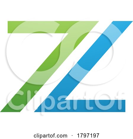 Green and Blue Number 7 Shaped Letter Z Icon by cidepix